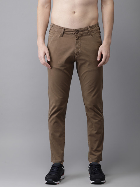 

HERE&NOW Men Brown Slim Fit Solid Chinos