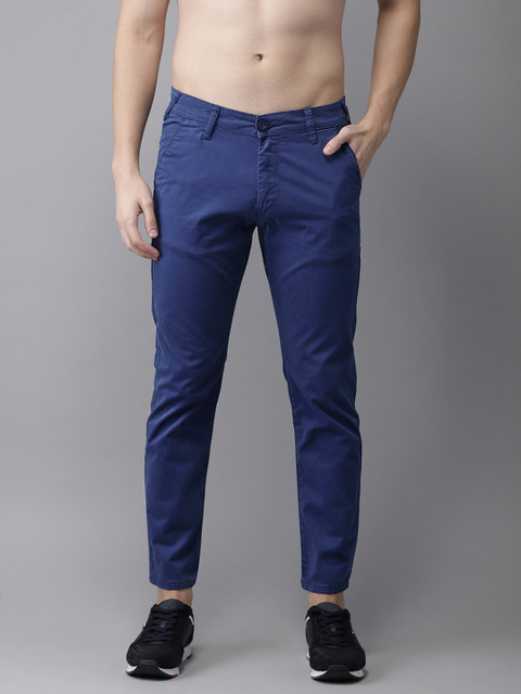 

HERE&NOW Men Blue Slim Fit Solid Chinos