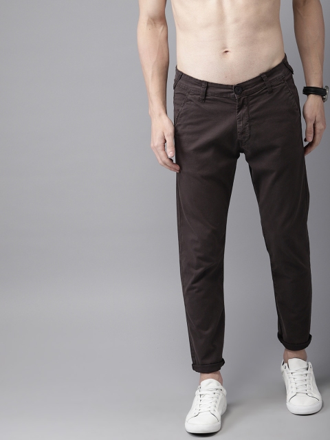 

HERE&NOW Men Coffee Brown Slim Fit Solid Chinos