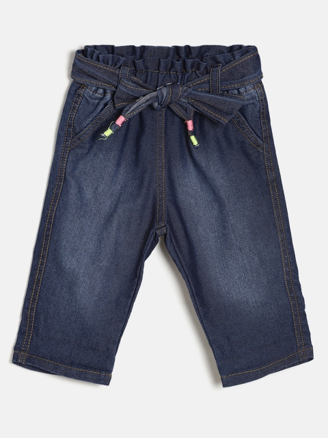 

Little Kangaroos Girls Blue Solid Regular Fit Capris