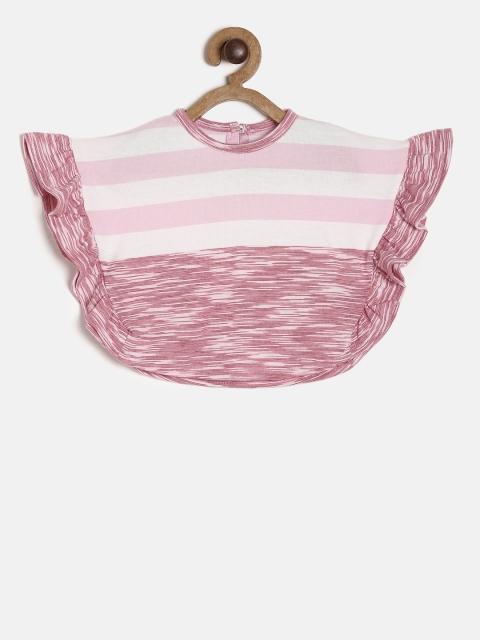 

Little Kangaroos Girls Pink Striped Crop Top