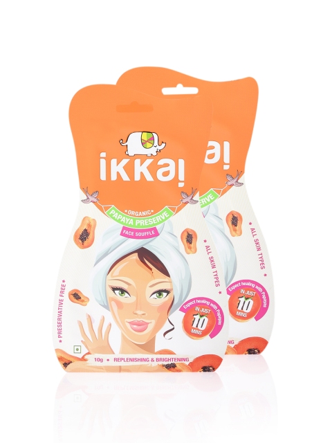 

Ikkai Women Pack of 2 Papaya Preserve Face Souffle Mask, Orange