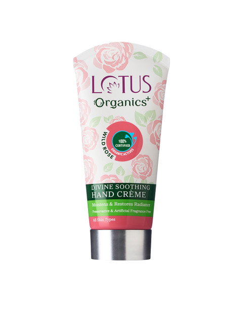 

Lotus Herbals Sustainable Organics Wild Rose Divine Soothing Hand Creme 50 g, White