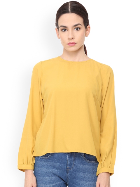 

Van Heusen Woman Yellow Solid High-Low Top