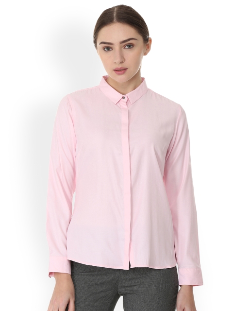 

Allen Solly Women Pink Solid Shirt Style Top