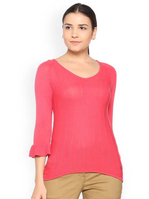 

Allen Solly Woman Red Self Design Top