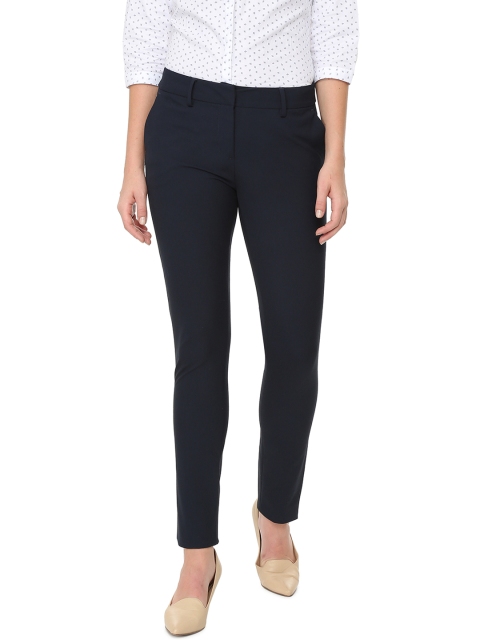 

Allen Solly Woman Navy Blue Regular Fit Solid Regular Trousers