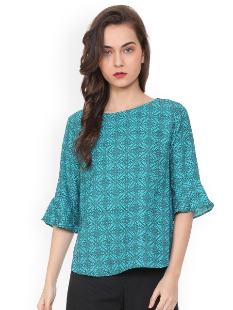 

Allen Solly Women Teal Printed Top