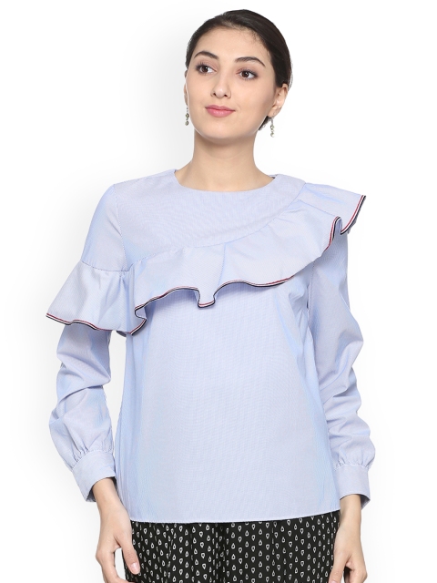 

Allen Solly Women Blue Striped Top