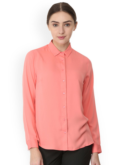 

Allen Solly Woman Pink Regular Fit Solid Casual Shirt