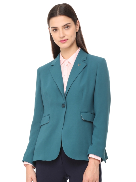 

Allen Solly Woman Blue Solid Regular-Fit Single-Breasted Blazer