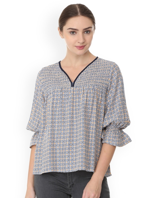 

Allen Solly Women Blue Printed Top