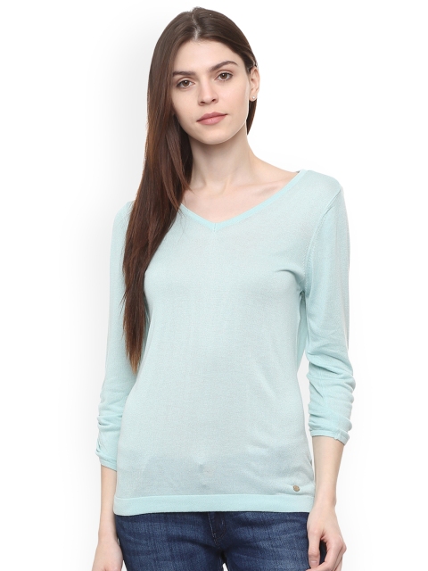 

Allen Solly Women Blue Solid Top