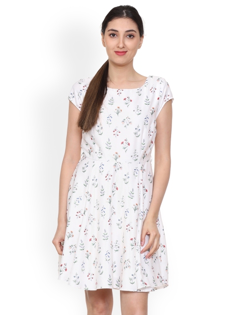 

Allen Solly Woman Women White Printed Fit and Flare Dress