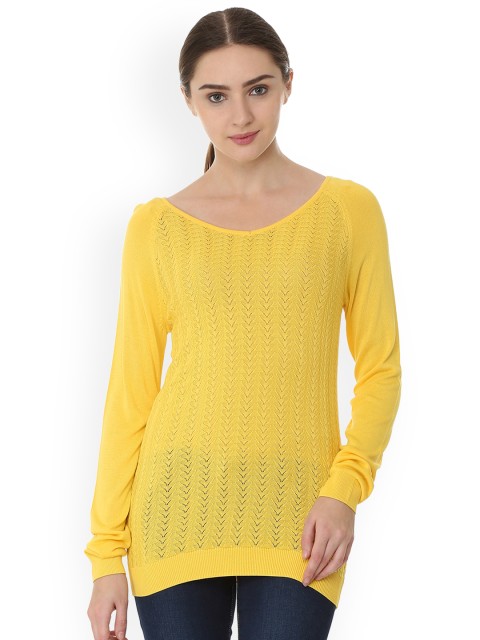 

Allen Solly Women Yellow Self Design Top