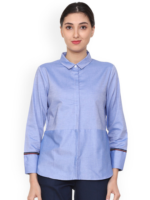 

Allen Solly Woman Women Blue Regular Fit Solid Casual Shirt
