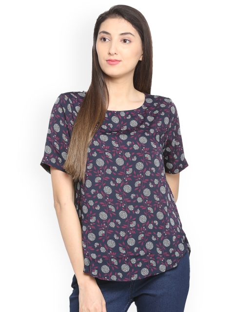

Allen Solly Women Blue Printed Top