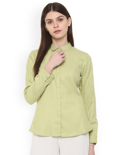 

Allen Solly Woman Women Olive Green Regular Fit Solid Casual Shirt