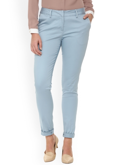 

Allen Solly Woman Blue Regular Fit Solid Regular Trousers