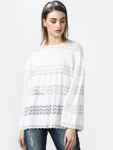 

Miss Bennett Women White Self Design Top