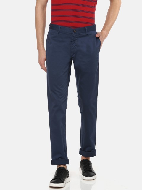 

Blackberrys Men Navy Blue Regular Fit Solid Trousers