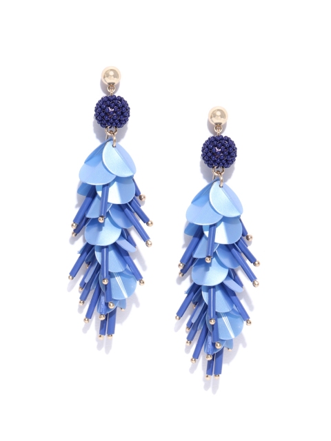 

Accessorize Blue Beaded Contemporary Drop Earrings