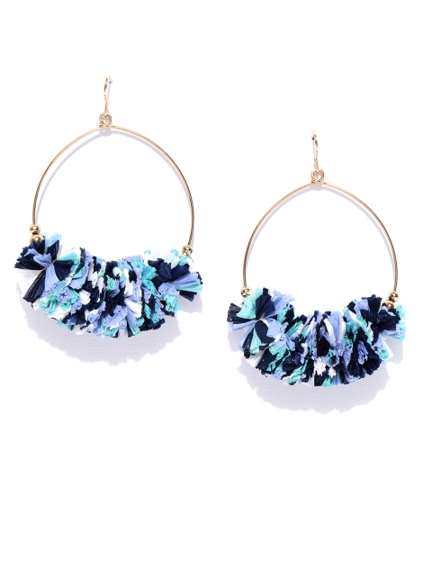 

Accessorize Blue & Gold-Toned Circular Drop Earrings