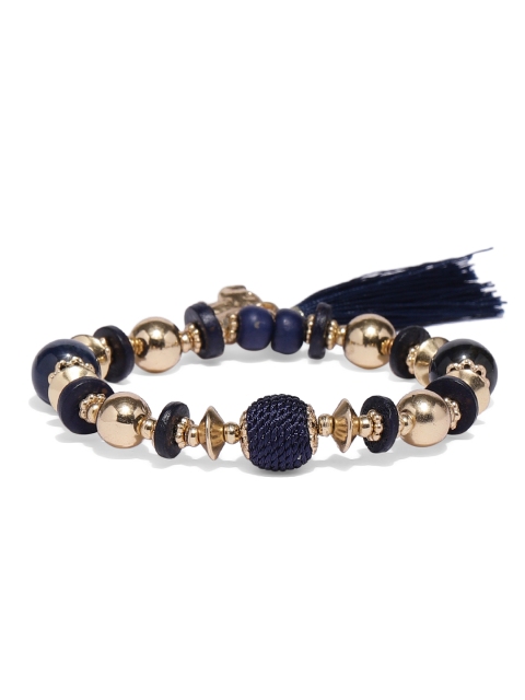 

Accessorize Women Navy Blue & Gold-Toned Elasticated Bracelet
