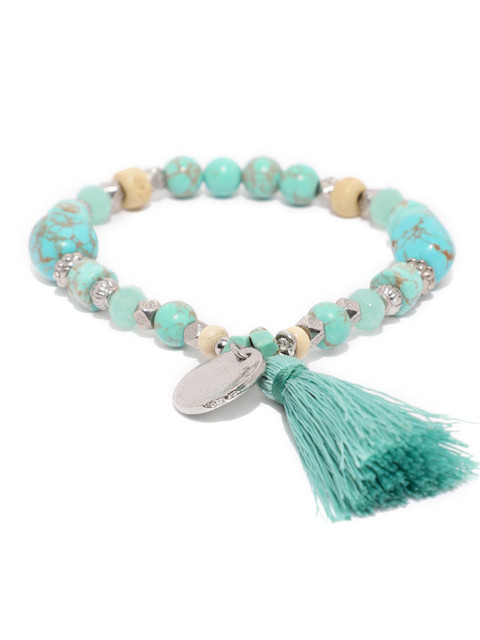 

Accessorize Turquoise Blue Metal Elasticated Bracelet