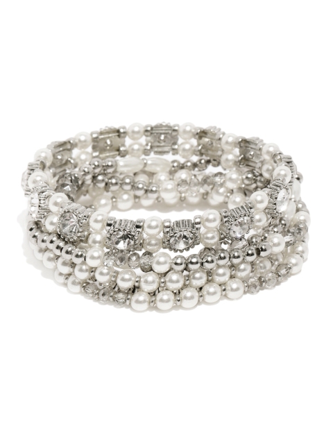 

Accessorize Set Of 6 Silver-Toned Embellished Elasticated Bracelet