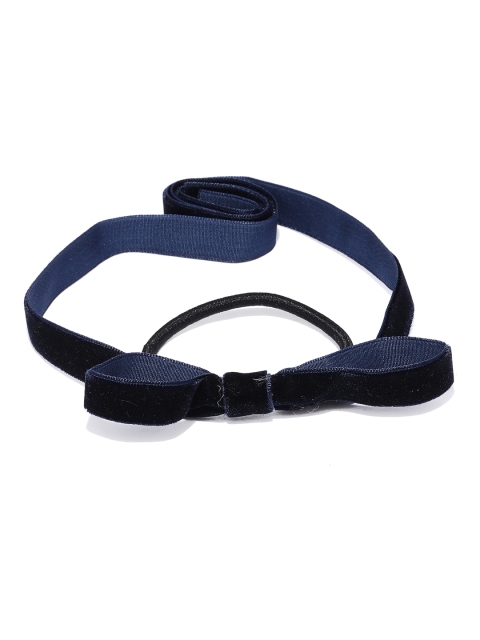 

Accessorize Navy Blue Velvet Ribbon Ponytail Holder