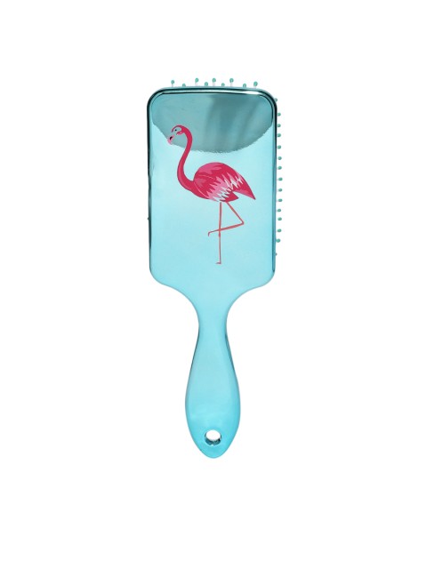 

Accessorize Women Blue Flamingo Printed Paddle Hairbrush
