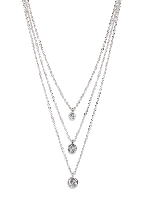 

Accessorize Silver-Toned Swarovski Crystal Studded Layered Necklace