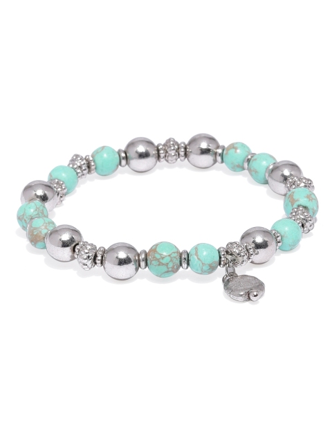 

Accessorize Blue & Silver-Toned Metal Elasticated Bracelet