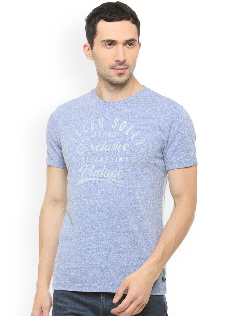 

Solly Jeans Co. Men Blue Printed Round Neck T-shirt