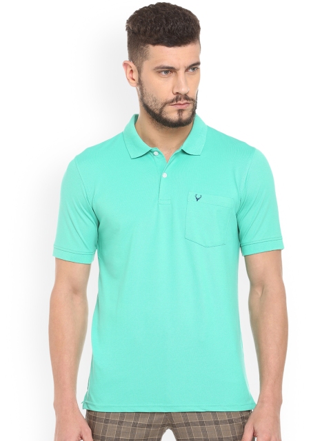 

Allen Solly Men Green Solid Polo Collar T-shirt