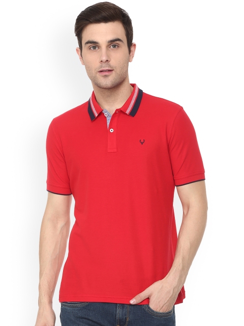 

Allen Solly Men Red Solid Polo Collar T-shirt
