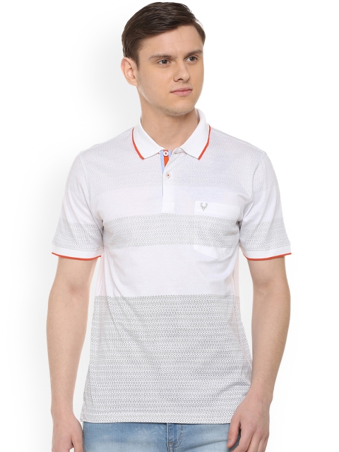 

Allen Solly Men White & Grey Printed Polo Collar T-shirt