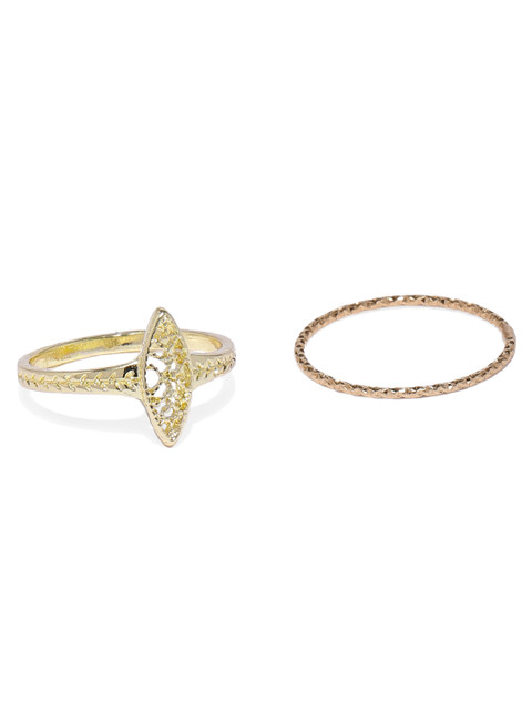 

Accessorize Women Set Of 2 Gold & Rose Gold-Toned Finger Rings