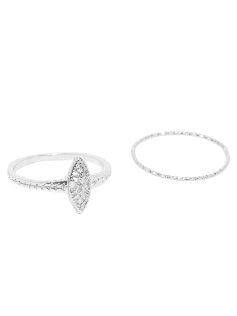 

Accessorize Set of 2 Finger Rings, Silver