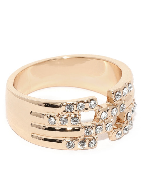 

Accessorize Women Gold-Toned Swarovski Stone-Studded Finger Ring