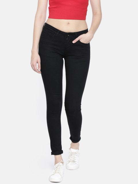 

Jealous 21 Women Black Super Skinny Fit Mid-Rise Clean Look Stretchable Jeans