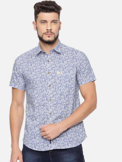 

U.S. Polo Assn. Denim Co. Men Blue Regular Fit Printed Casual Shirt
