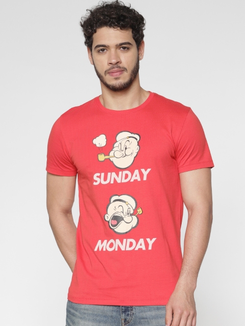 

Jack & Jones Men Red Popeye Printed Round Neck T-shirt