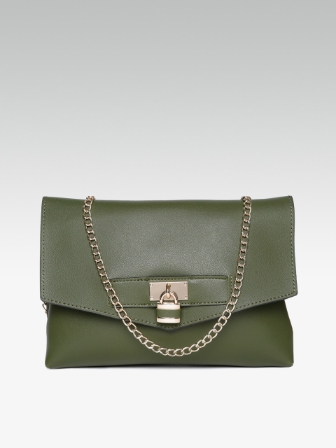 

DOROTHY PERKINS Olive Green Solid Sling Bag