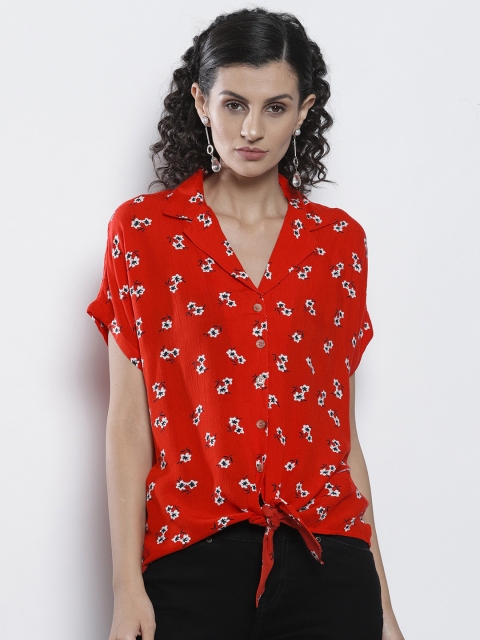 

DOROTHY PERKINS Women Red & White Floral Print Casual Shirt