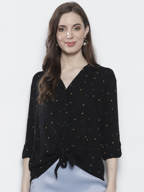 

DOROTHY PERKINS Women Black Regular Fit Printed Casual Shirt