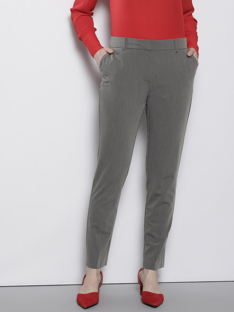 

DOROTHY PERKINS Women Grey Regular Fit Solid Formal Trousers