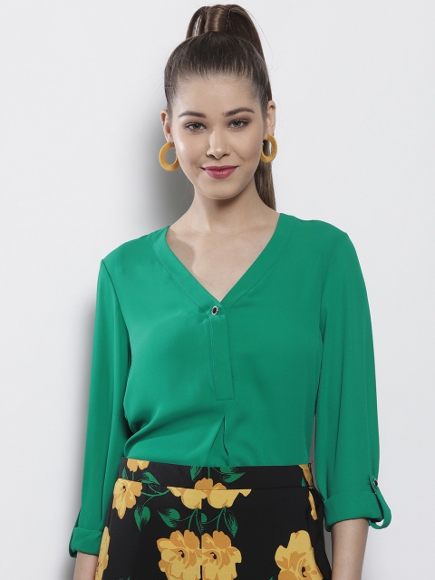 

DOROTHY PERKINS Women Green Solid Top