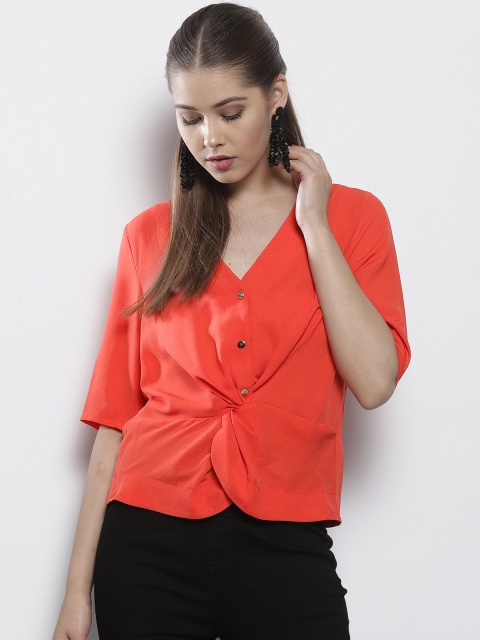 

DOROTHY PERKINS Women Orange Solid Top